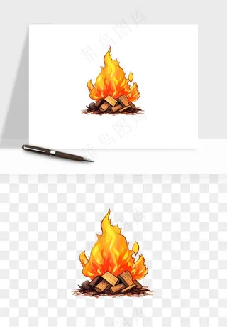 帐篷露营篝火png免抠