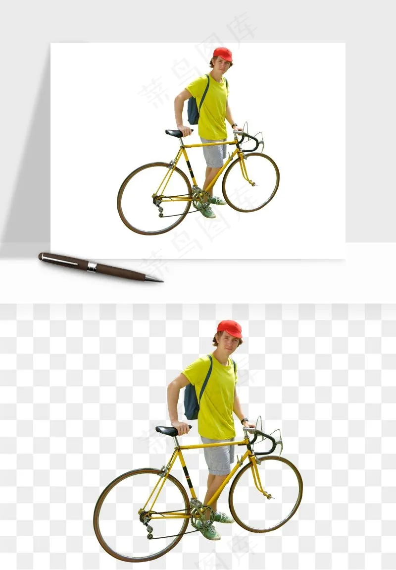骑行人物自行车手png免抠