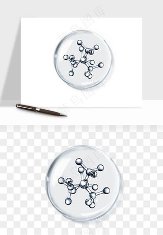 细胞水分子DNA精华成分png免抠