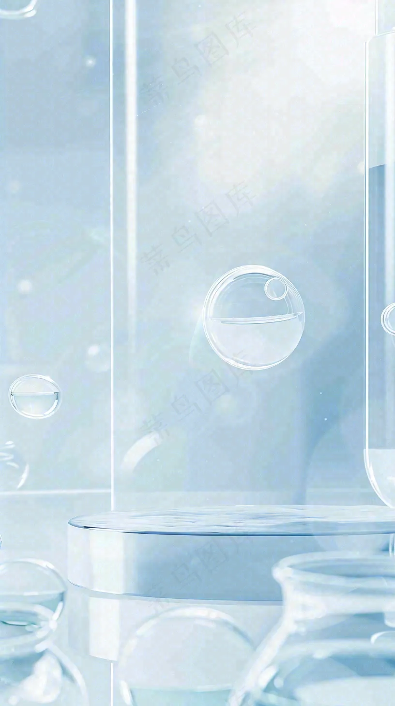 美妆护肤3d展台清新背景