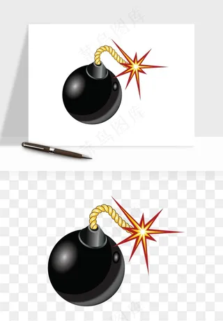 卡通地雷炸弹png免抠