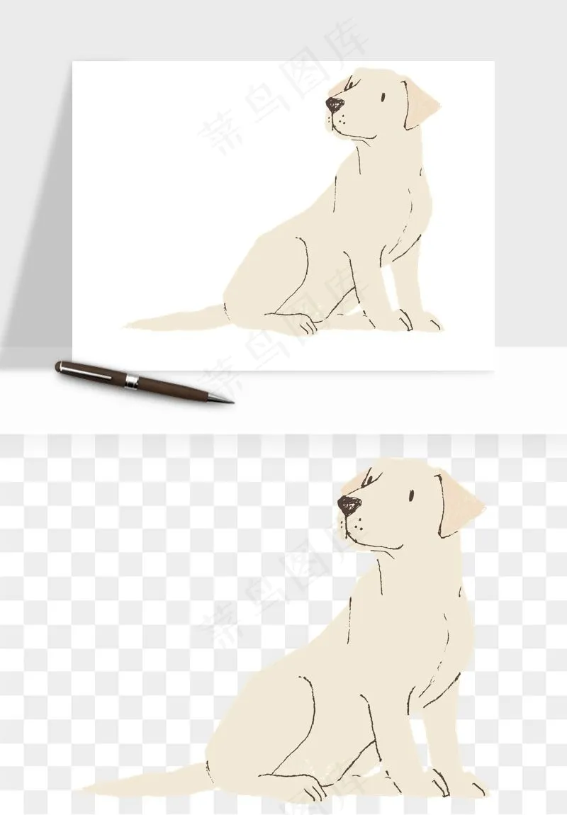 手绘狗狗宠物png免抠