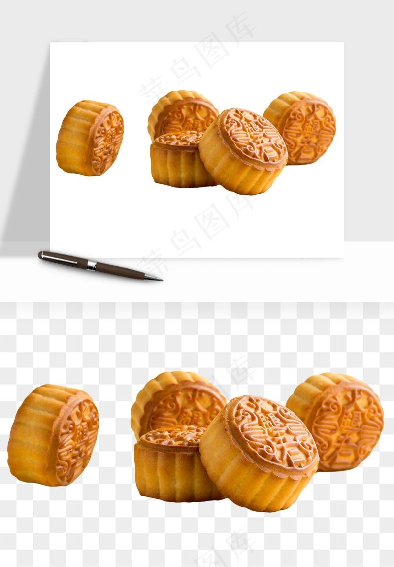 中秋月饼实物png免抠