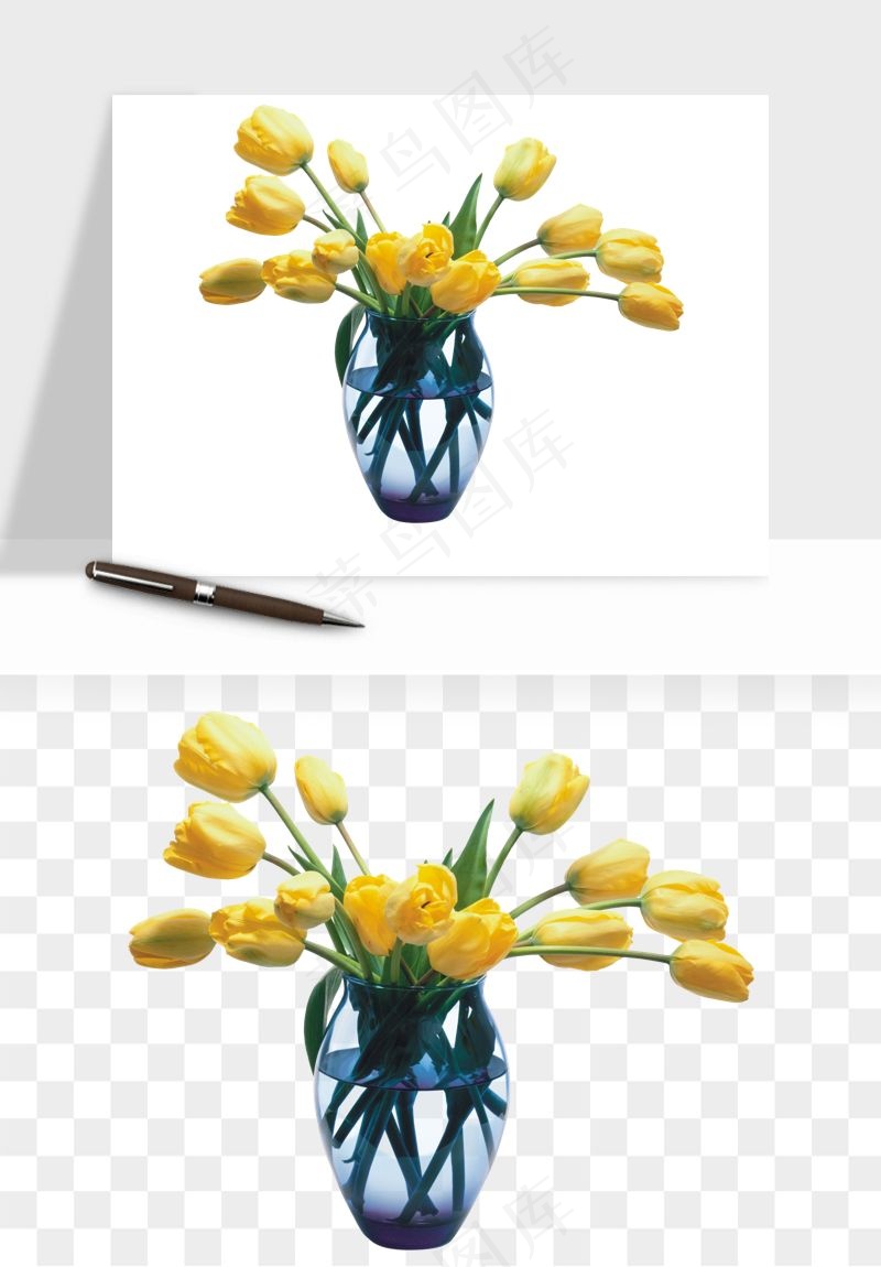 花瓶摆件花艺png免抠图