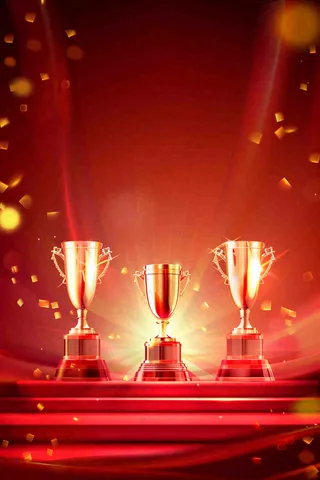 销量冠军销售红色大气奖杯背景