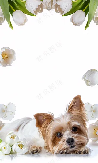 宠物美容院猫狗卡通插画背景