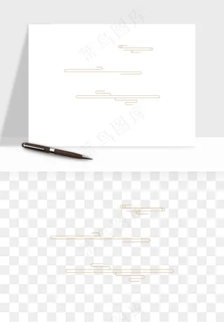 国潮线条祥云装饰png免抠