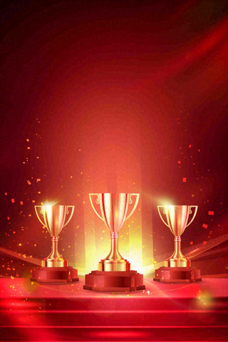 销量冠军销售红色大气奖杯背景