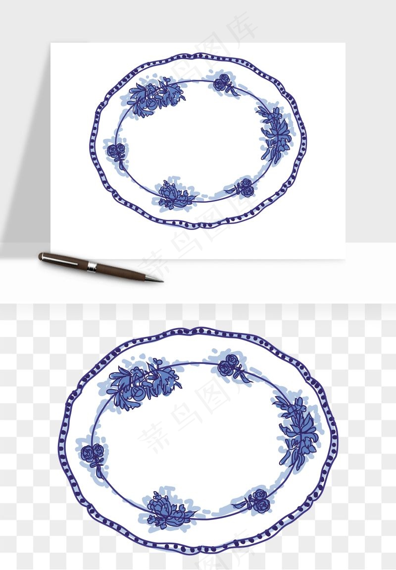 青花瓷陶瓷png免抠