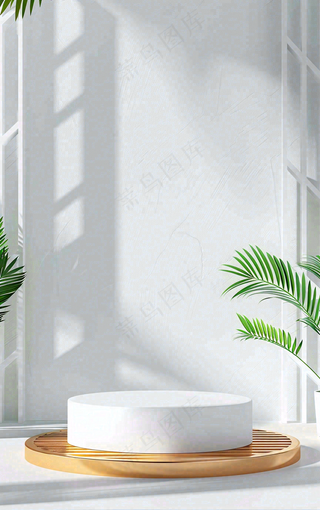 美妆护肤3d展台清新背景