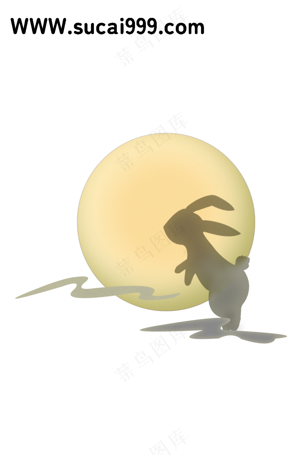 金色圆月玉兔奔月插图中秋圆月插图手提袋中秋节日图标中秋宣传单插图