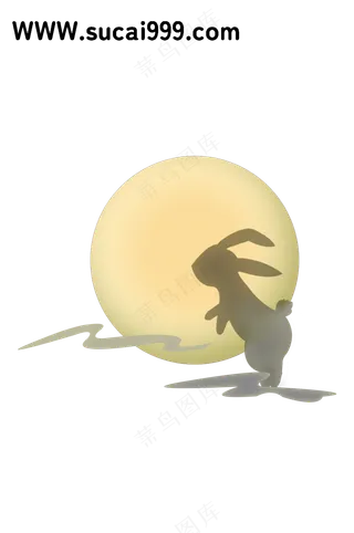 金色圆月玉兔奔月插图中秋圆月插图手提袋中秋节日图标中秋宣传单插图