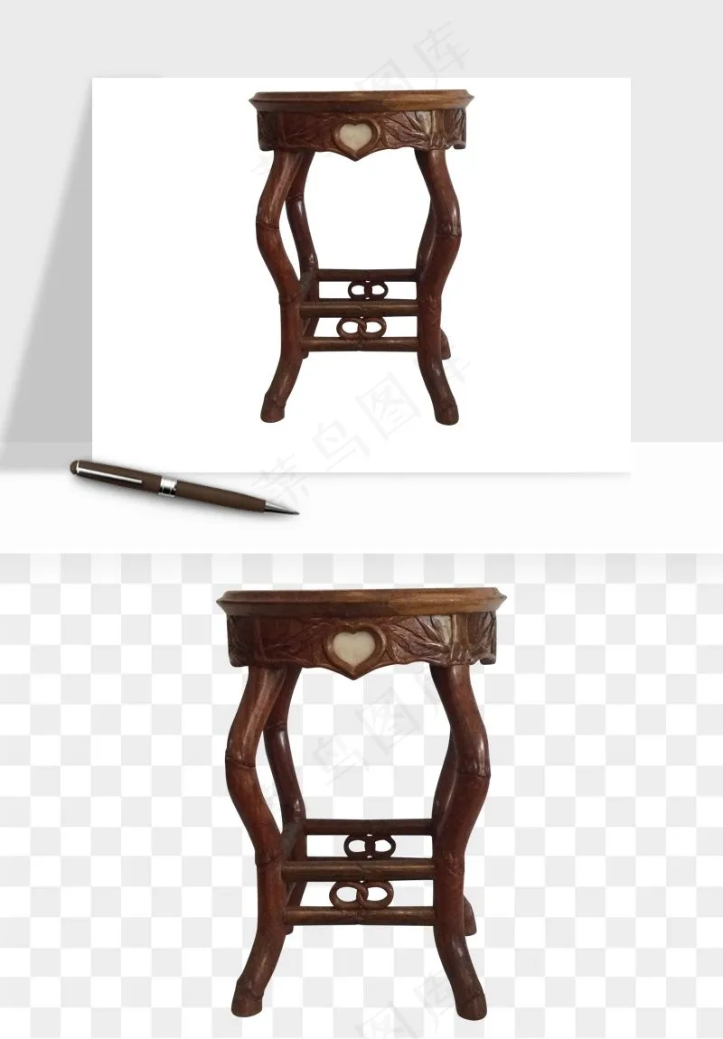 中式长椅长桌木桌png免抠