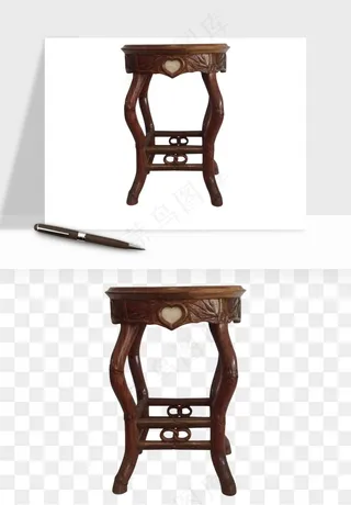 中式长椅长桌木桌png免抠