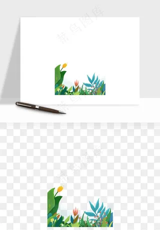 植物花卉边框装饰png免抠