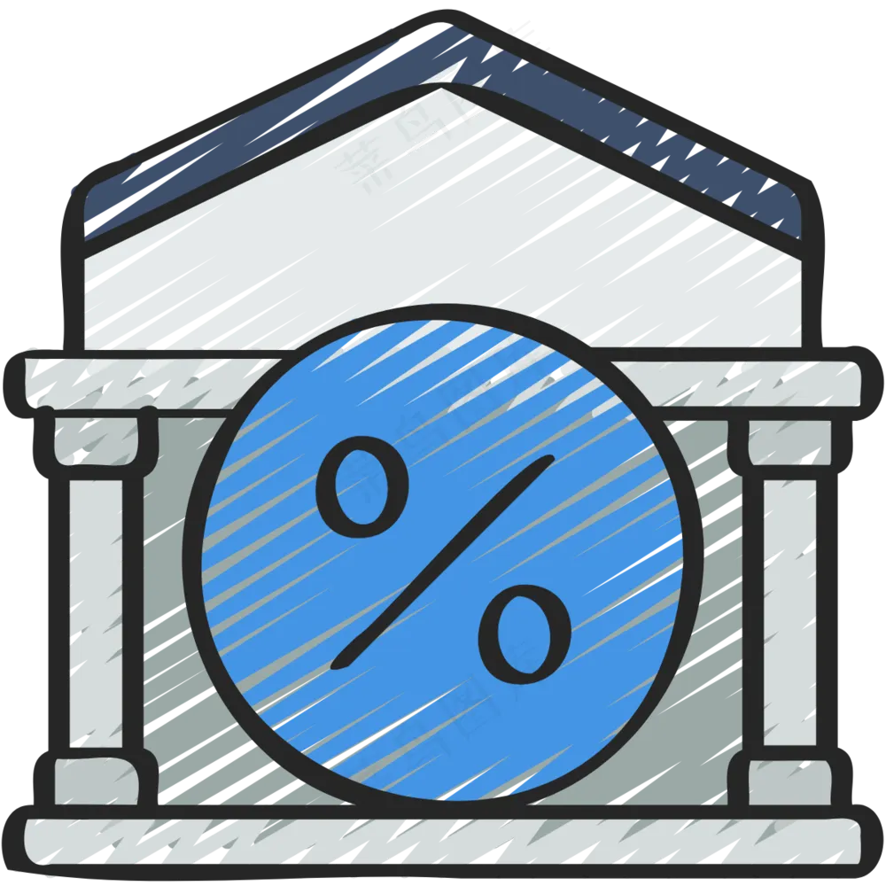 银行利率 铅笔手绘图标icon