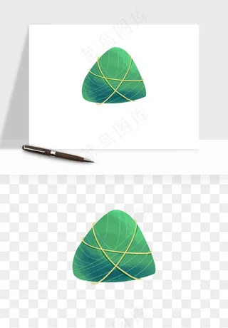 国潮粽子手绘肉粽png免抠