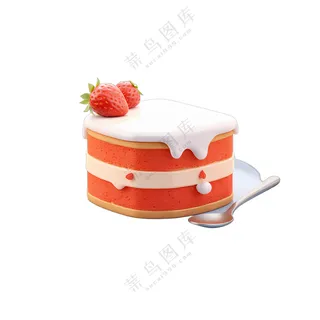 草莓蛋糕配奶油霜