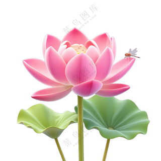 粉色的荷花与翠绿荷叶构成了一幅充满生机的画面