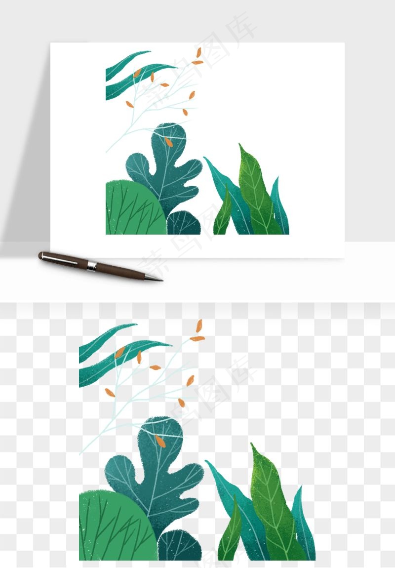 植物花卉边框装饰png免抠