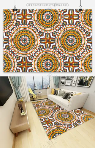 质感复古数码印花地毯