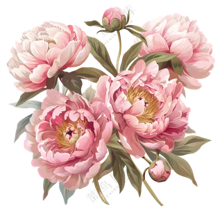 盛开的粉色牡丹花