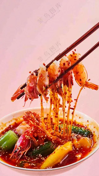 凉拌钵钵鸡水煮美食摄影图