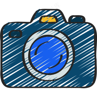 照相机 摄影 铅笔手绘图标icon