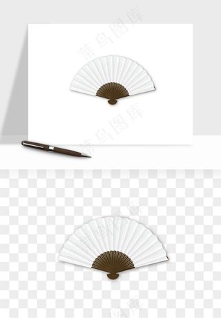 古风扇子元素png免抠