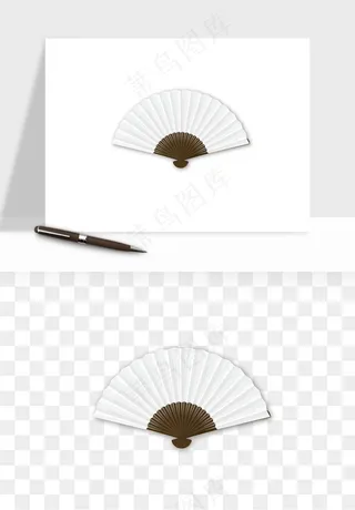 古风扇子元素png免抠