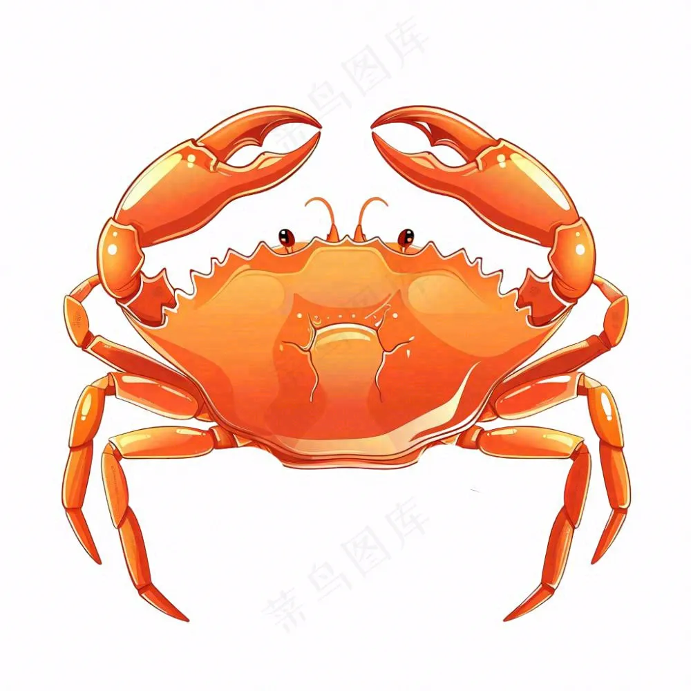 螃蟹海洋动物卡通插画免抠