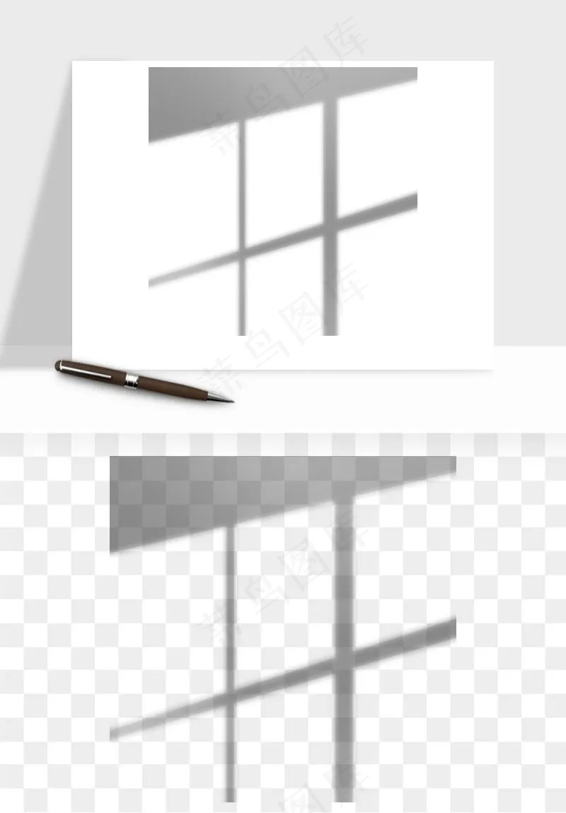 阴影植物窗户投影免抠元素