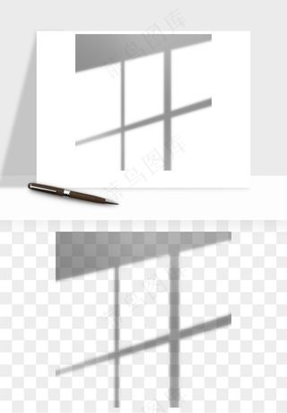 阴影植物窗户投影免抠元素