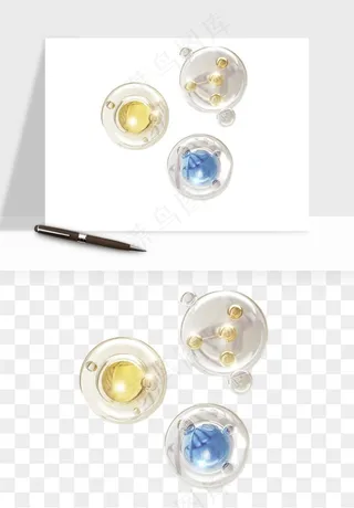 细胞水分子DNA精华成分png免抠