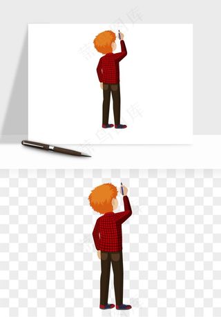 手绘教师讲课png免抠