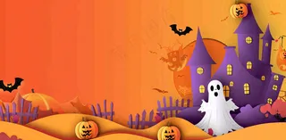 万圣节南瓜灯捣蛋恐怖背景