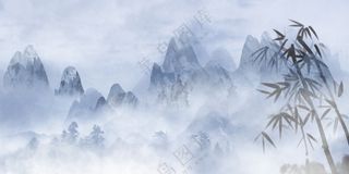 山水风景水墨画素材