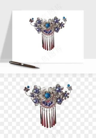 古风发簪头饰配饰png免抠