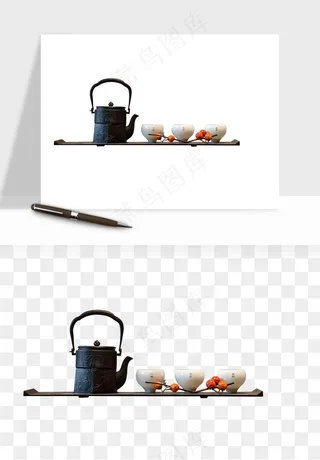 中国风茶壶茶几png免抠图