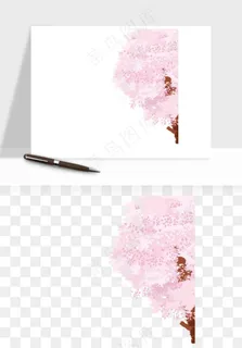 手绘浪漫花树桃花树png免抠