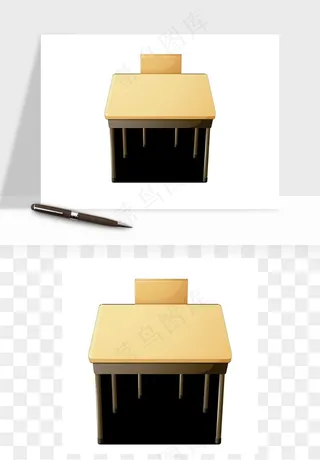 手绘课桌木桌矢量