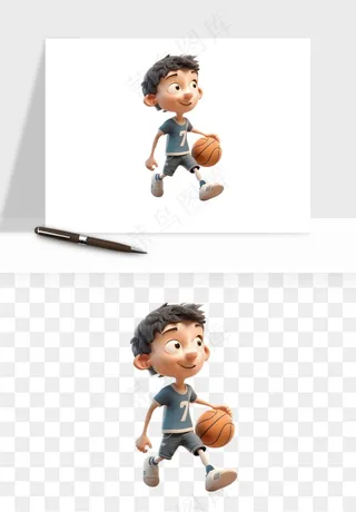 立体篮球人物png免抠