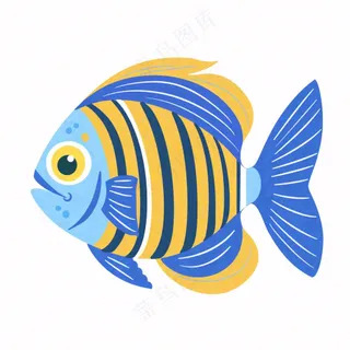 海洋鱼类海鲜卡通插画免抠