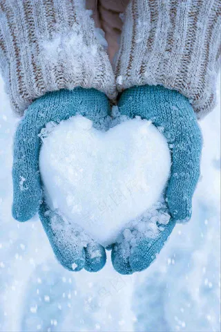 冬天寒冷白雪结冰小寒摄影图