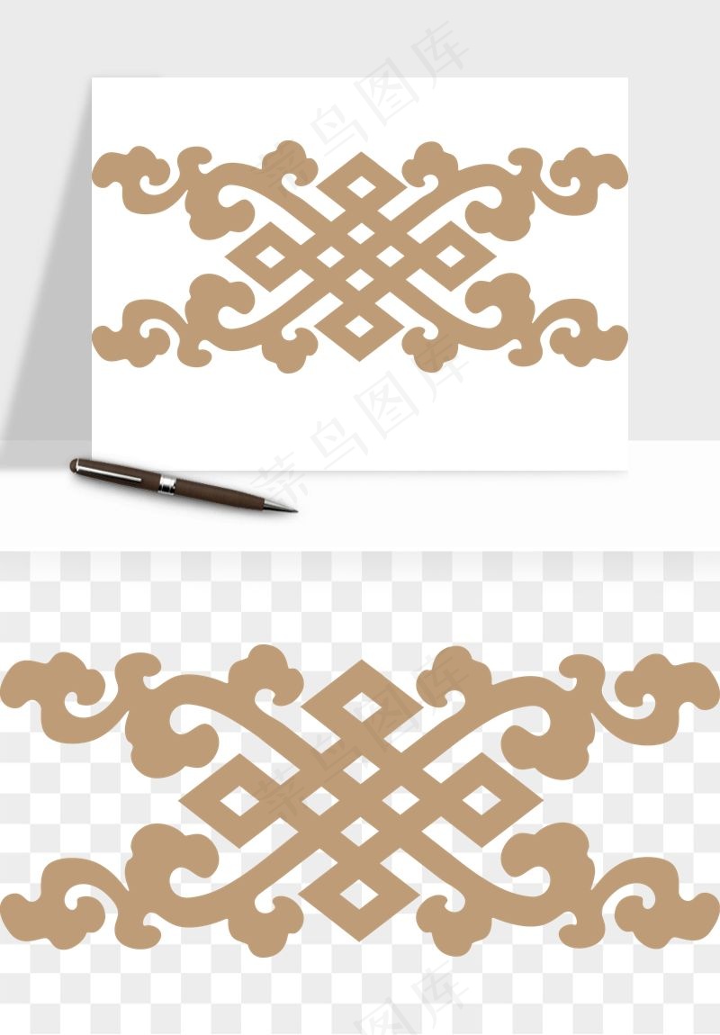 中式边框花纹图案png免抠