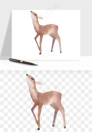 手绘梅花鹿小鹿麋鹿png免抠