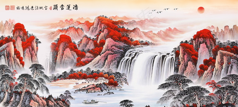 鸿运当头喷绘原图