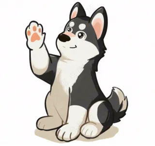 小狗宠物动物卡通插画免抠