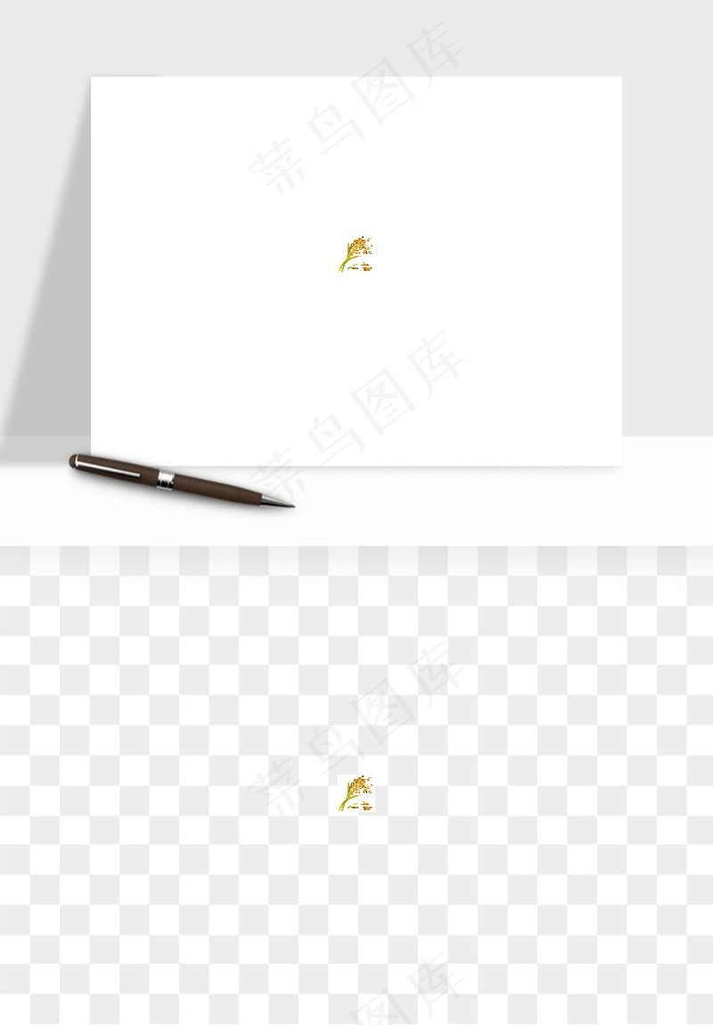 手绘麦穗稻穗麦秆矢量png免抠