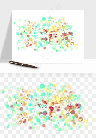 彩色光斑梦幻光点png免抠